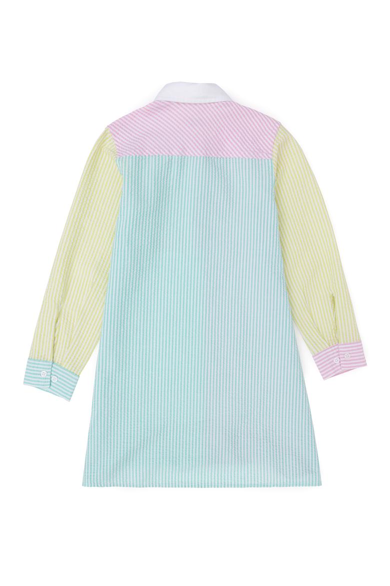 Kız Çocuk Su Yeşili Dokuma Uzun Kollu Elbise - 50282948001