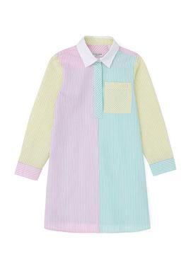 Kız Çocuk Su Yeşili Dokuma Uzun Kollu Elbise - 50282948001