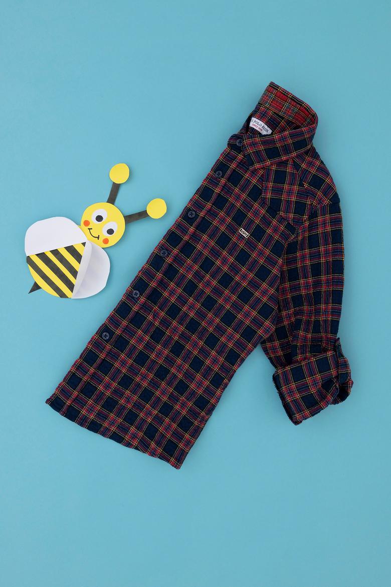 Erkek Çocuk Lacivert Uzun Kollu Gömlek