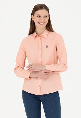 Kadın Somon Uzun Kollu Basic Gömlek - 50288851115