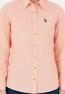 Kadın Somon Uzun Kollu Basic Gömlek - 50288851115