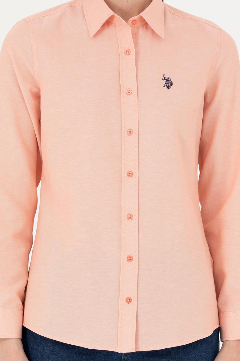 Kadın Somon Uzun Kollu Basic Gömlek - 50288851115