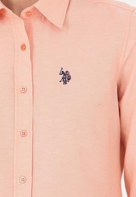 Kadın Somon Uzun Kollu Basic Gömlek - 50288851115