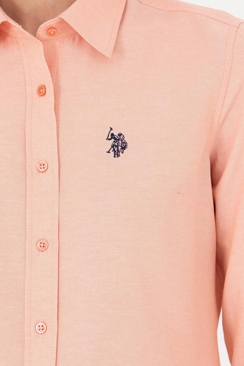 Kadın Somon Uzun Kollu Basic Gömlek - 50288851115