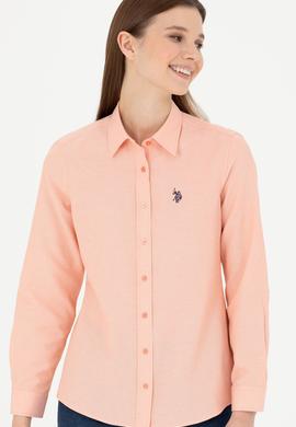 Kadın Somon Uzun Kollu Basic Gömlek - 50288851115