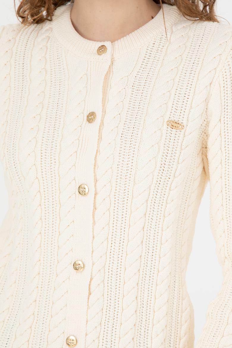 Kadın Krem Triko Hırka - 50269489017