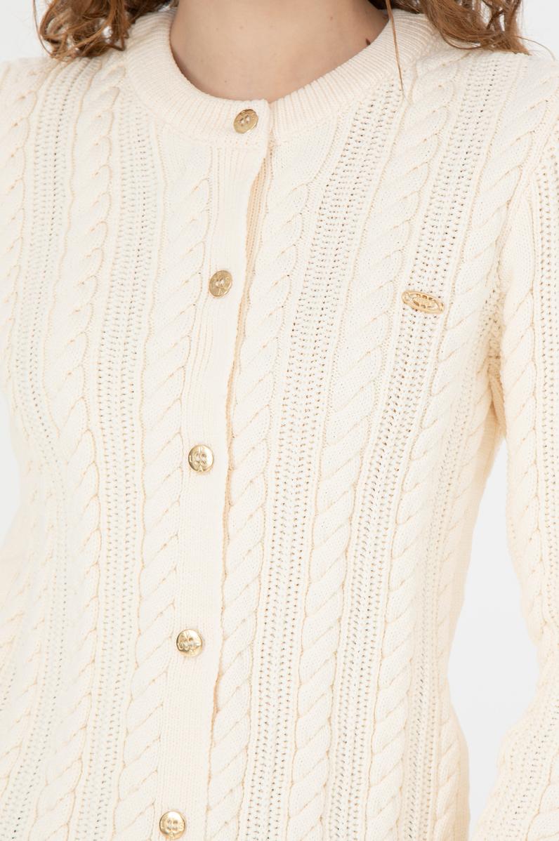 Kadın Krem Triko Hırka