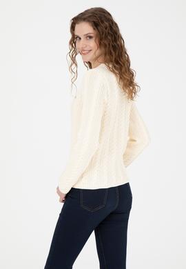 Kadın Krem Triko Hırka - 50269489017