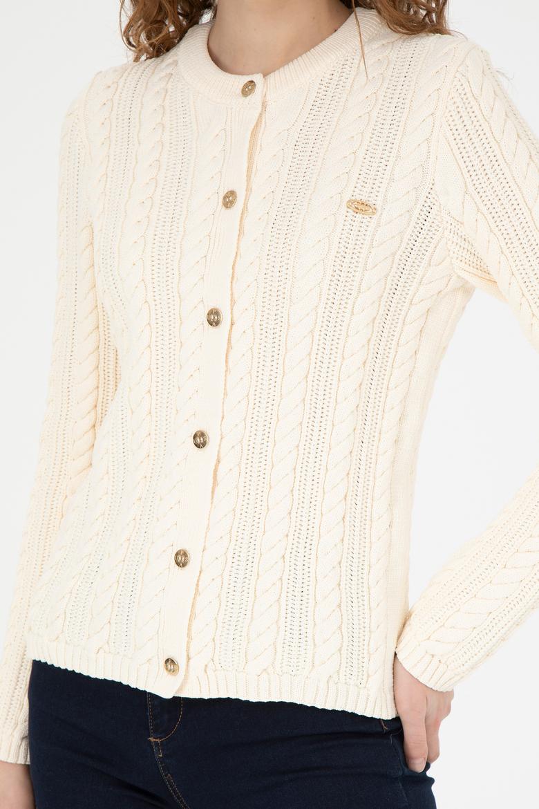 Kadın Krem Triko Hırka - 50269489017