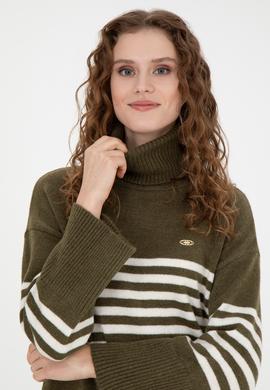 Kadın Haki Melanj Kazak - 50277278007