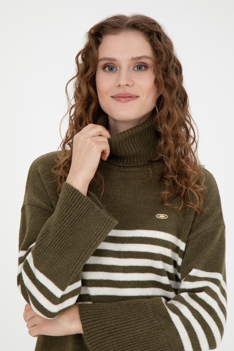 Kadın Haki Melanj Kazak - 50277278007