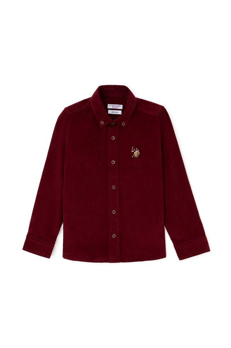Erkek Çocuk Bordo Uzun Kollu Gömlek