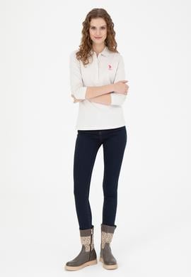 Kadın Taş Basic Polo Yaka Sweatshirt - 50271573066