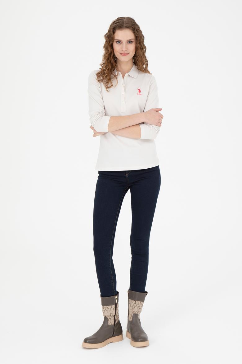 Kadın Taş Basic Polo Yaka Sweatshirt - 50271573066