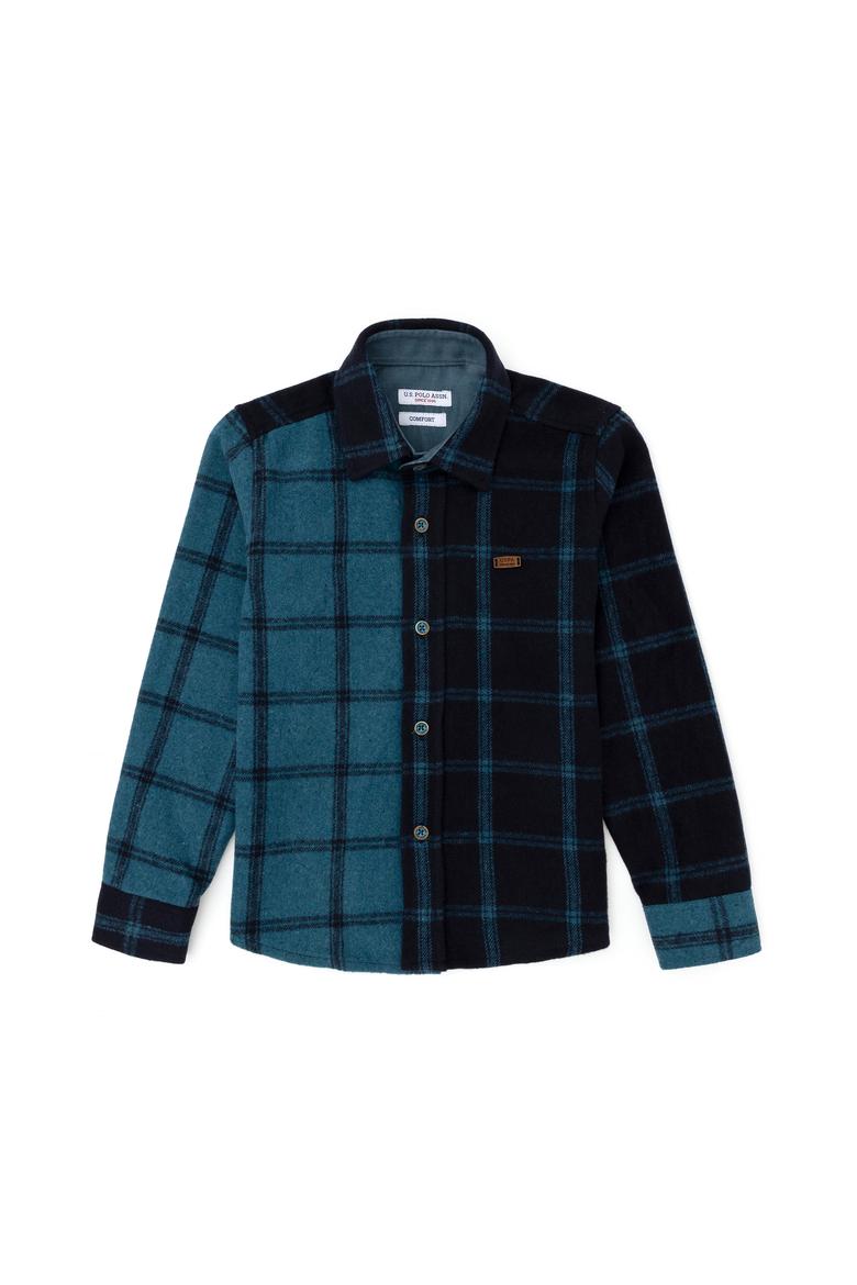 Erkek Çocuk Kobalt Mavi Uzun Kollu Gömlek