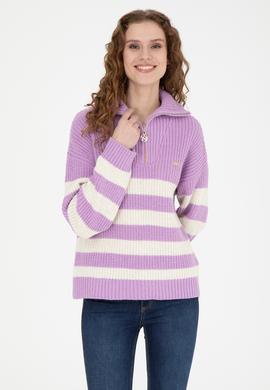 Kadın Lila V Yaka Kazak - 50277298010