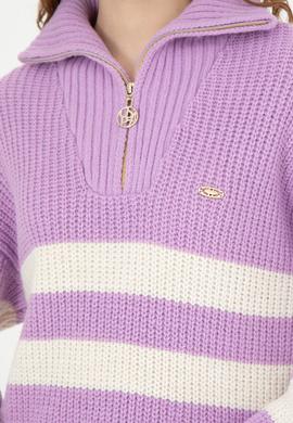 Kadın Lila V Yaka Kazak - 50277298010