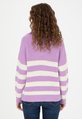 Kadın Lila V Yaka Kazak - 50277298010