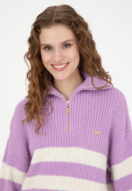 Kadın Lila V Yaka Kazak - 50277298010