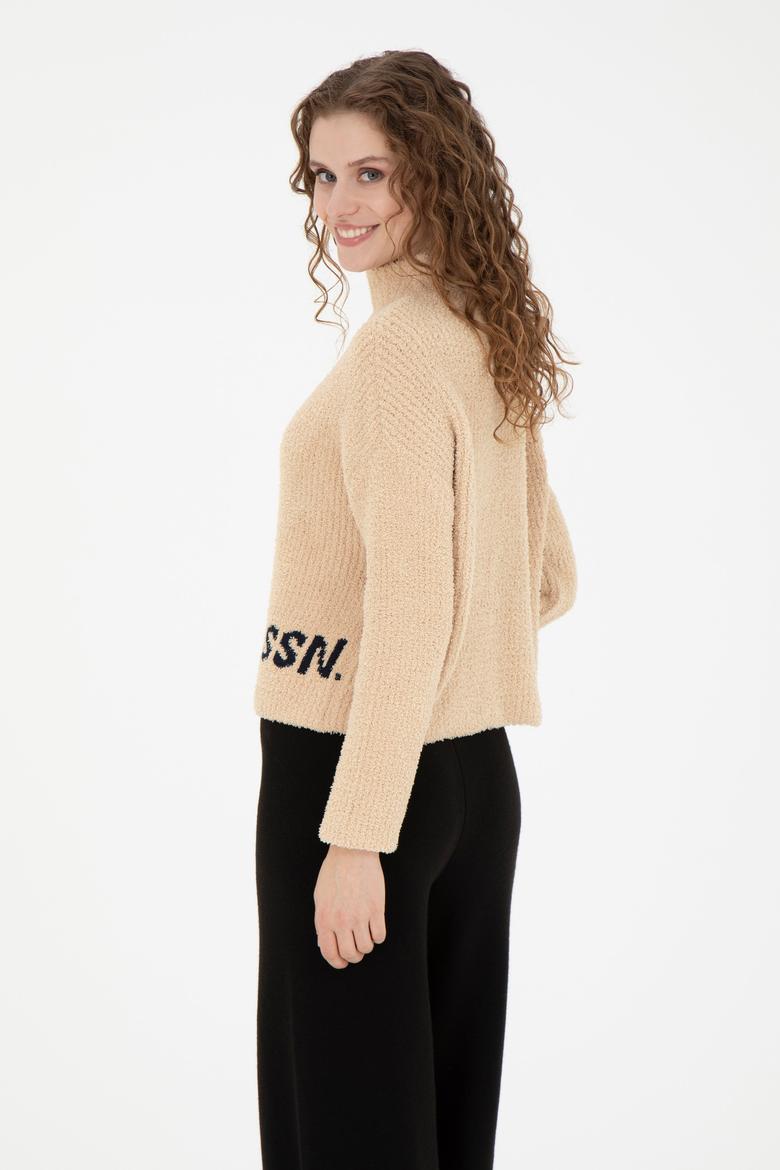 Kadın Kum Melanj Balıkçı Yaka Kazak - 50270428015