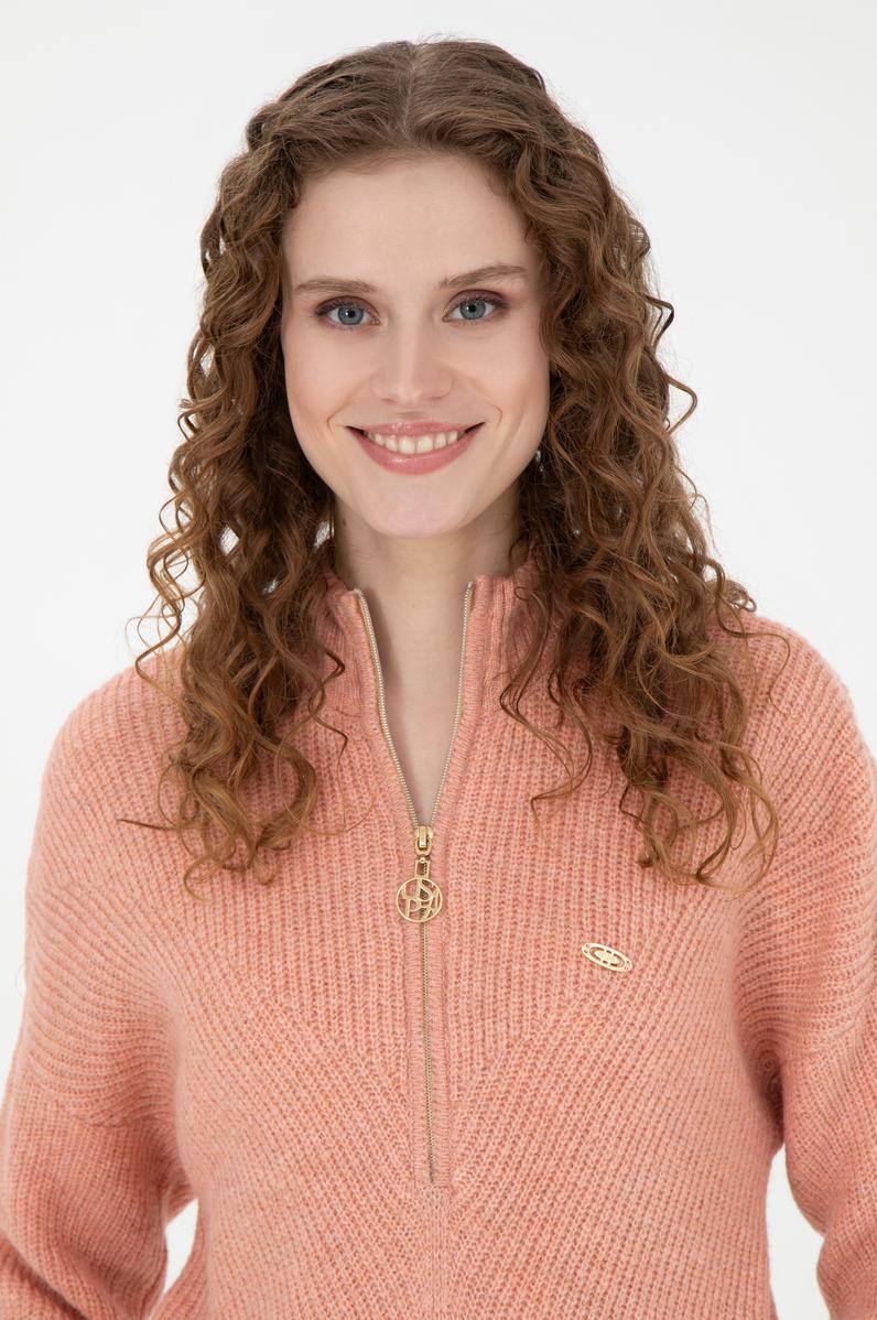 Kadın Pudra V Yaka Kazak