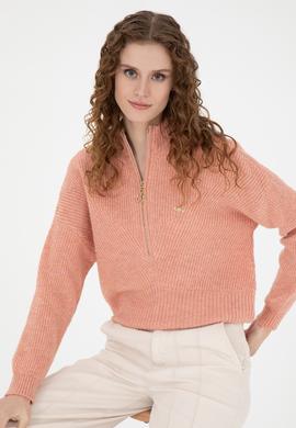 Kadın Pudra V Yaka Kazak - 50270438008