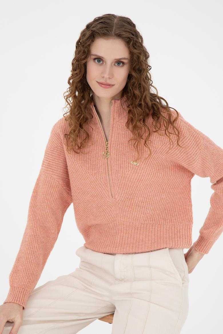 Kadın Pudra V Yaka Kazak - 50270438008