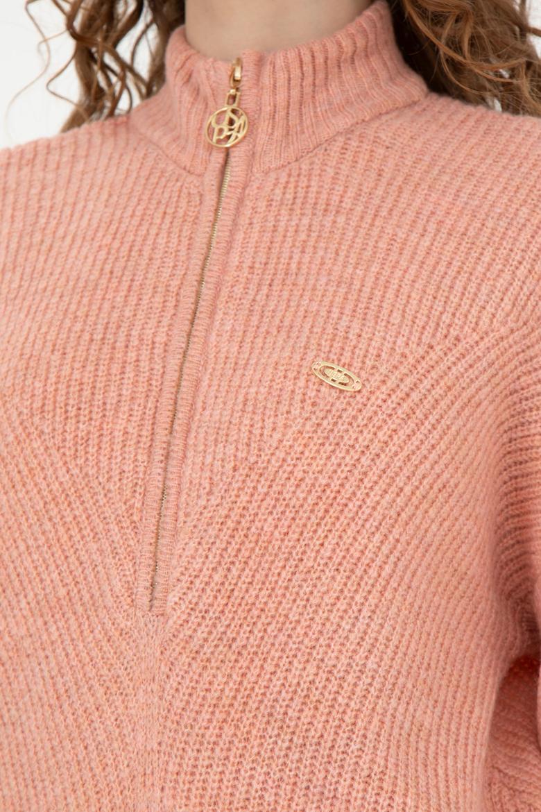 Kadın Pudra V Yaka Kazak - 50270438008