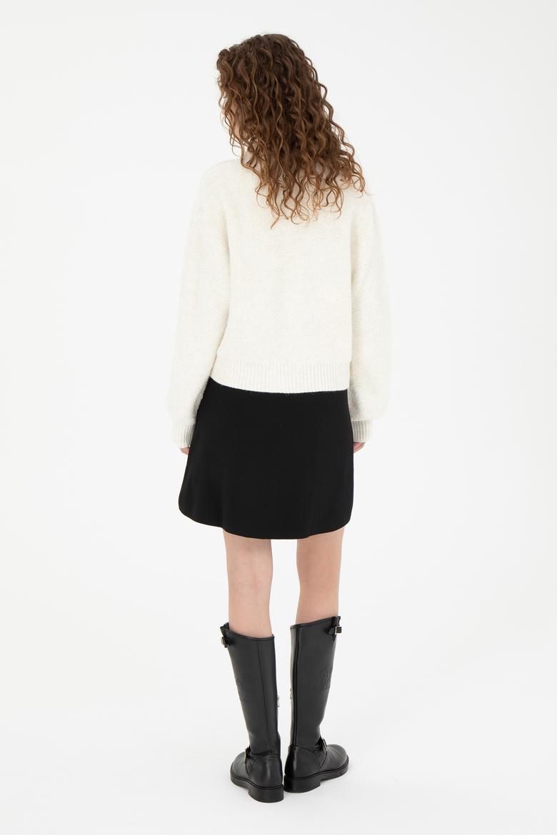 Kadın Siyah Triko Etek - 50269484035