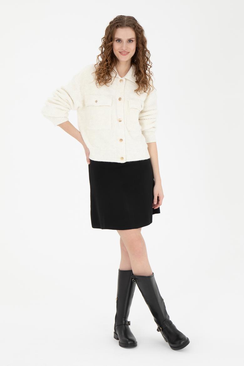 Kadın Siyah Triko Etek - 50269484035