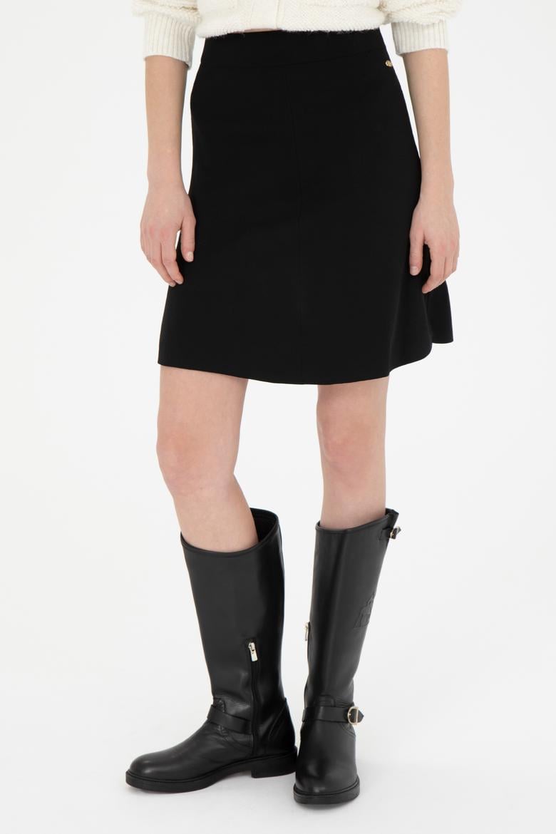 Kadın Siyah Triko Etek - 50269484035