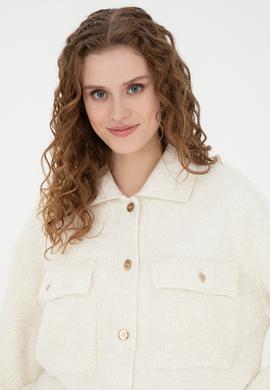 Kadın Krem Triko Hırka - 50269492017