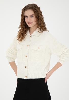 Kadın Krem Triko Hırka - 50269492017