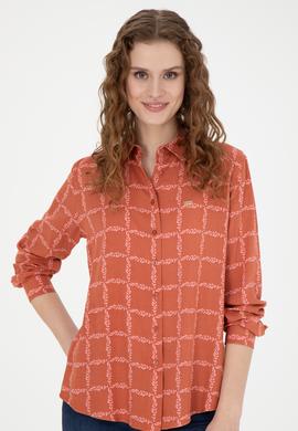 Kadın Kiremit Uzun Kollu Gömlek - 50272138018