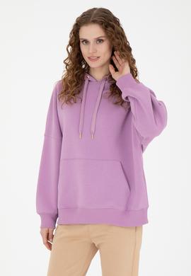 Kadın Lila Kapüşonlu Sweatshirt - 50273081012