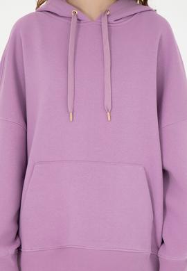 Kadın Lila Kapüşonlu Sweatshirt - 50273081012