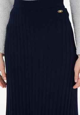 Kadın Lacivert Midi Boy Triko Etek - 50270462008