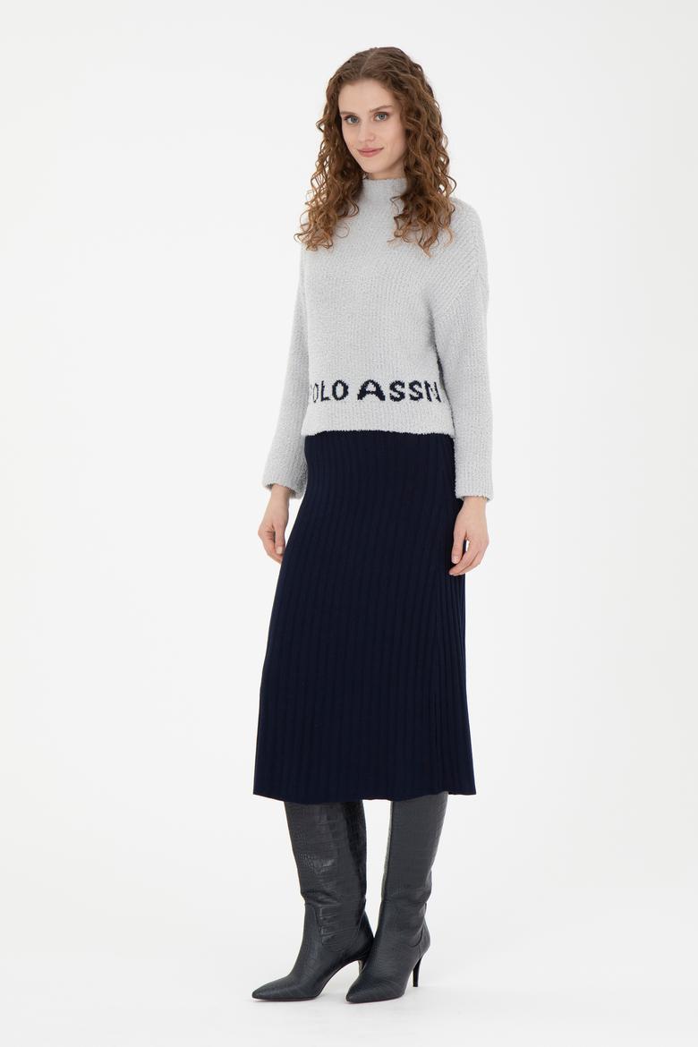 Kadın Lacivert Midi Boy Triko Etek - 50270462008