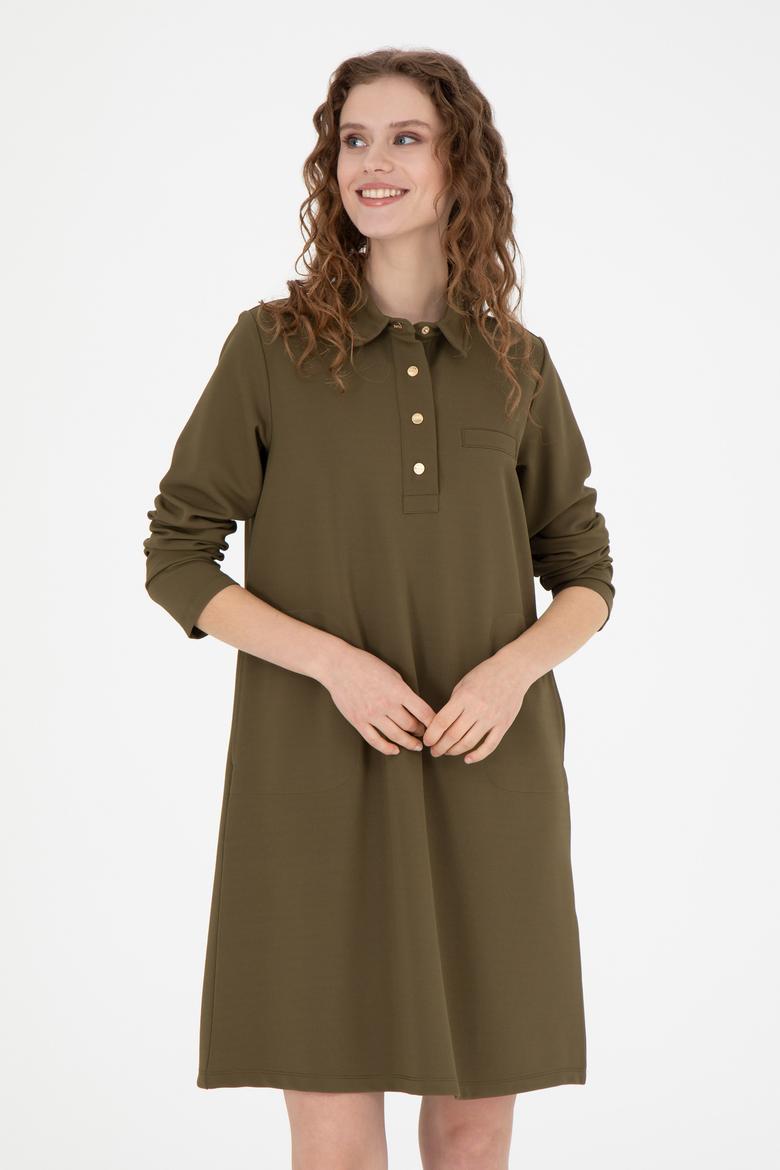 Kadın Haki Örme Elbise - 50272145008