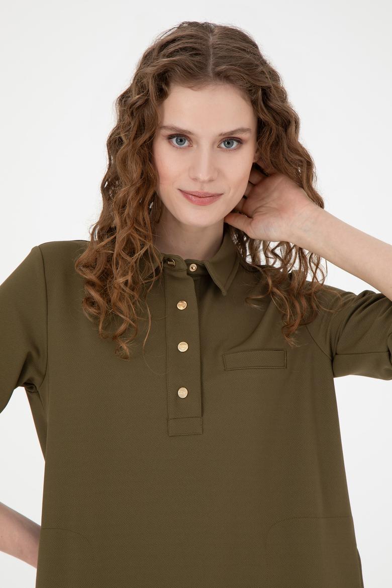 Kadın Haki Örme Elbise - 50272145008