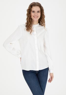 Kadın Beyaz Uzun Kollu Gömlek - 50276357012