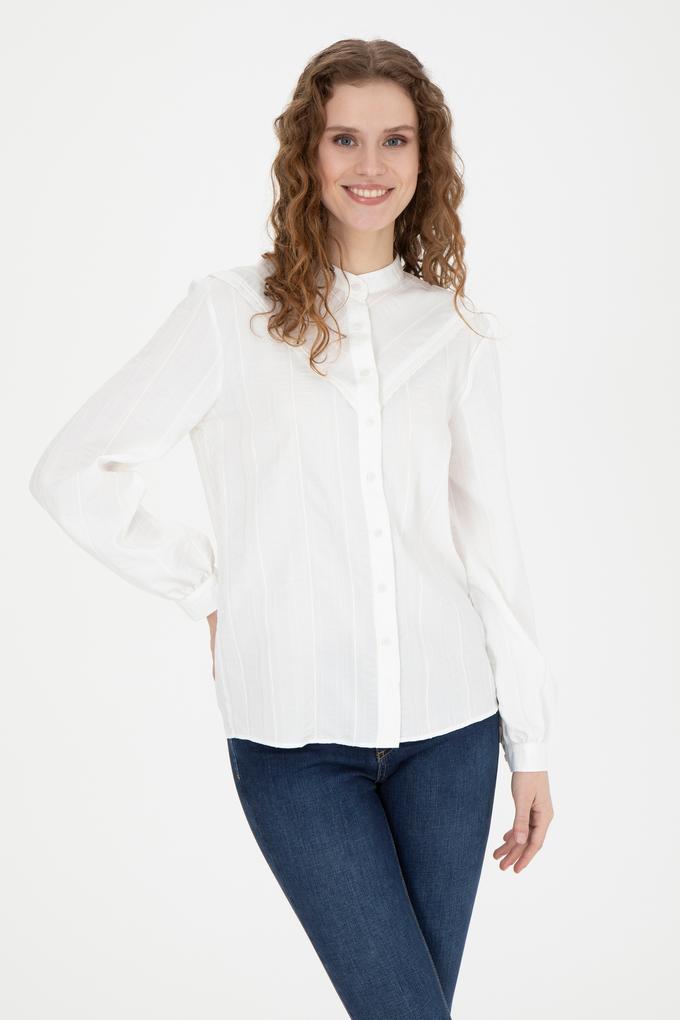 Kadın Beyaz Uzun Kollu Gömlek