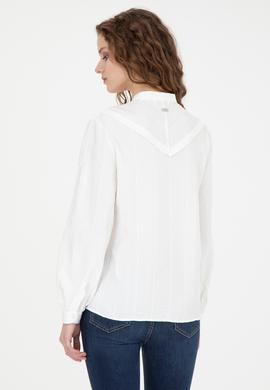 Kadın Beyaz Uzun Kollu Gömlek - 50276357012