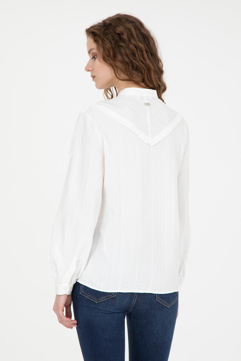 Kadın Beyaz Uzun Kollu Gömlek - 50276357012