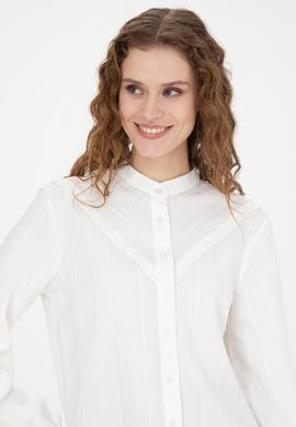 Kadın Beyaz Uzun Kollu Gömlek - 50276357012