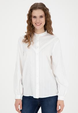Kadın Beyaz Uzun Kollu Gömlek - 50276357012