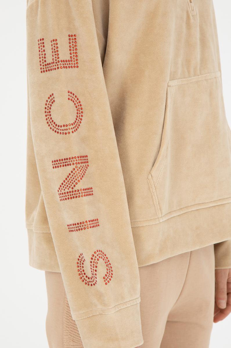 Kadın Kum Kapüşonlu Sweatshirt