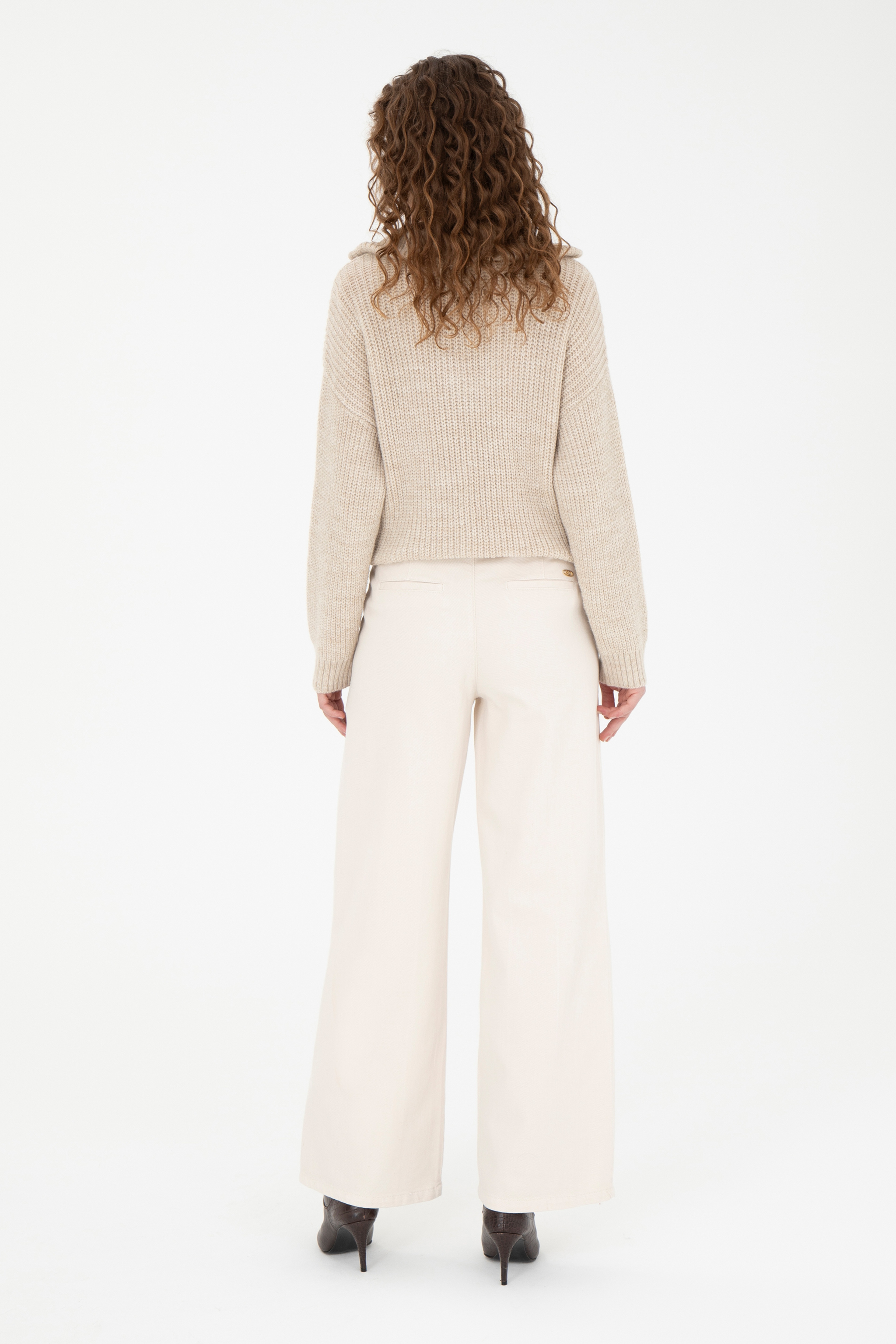 Kadın Taş Loose Fit Jean Pantolon - Image 4