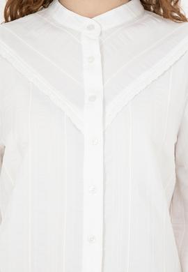 Kadın Beyaz Uzun Kollu Gömlek - 50276357012