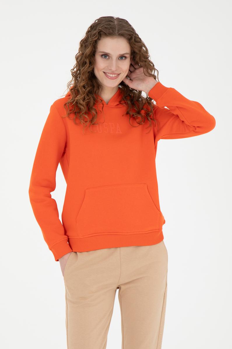 Kadın Turuncu Basic Sweatshirt